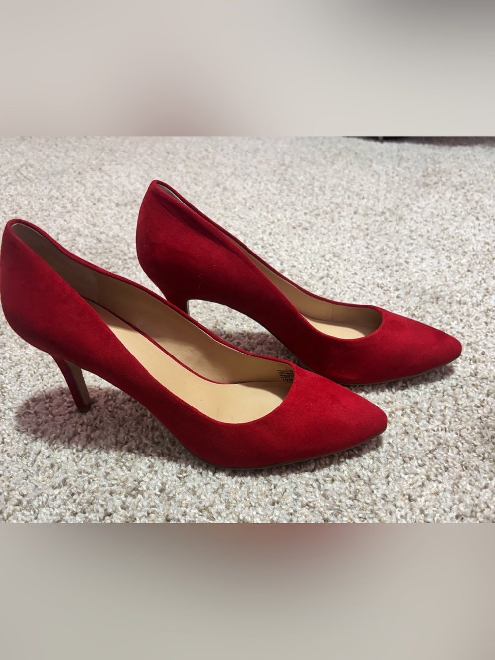 INC International Concepts Red Suede Pointed-Toe Pumps